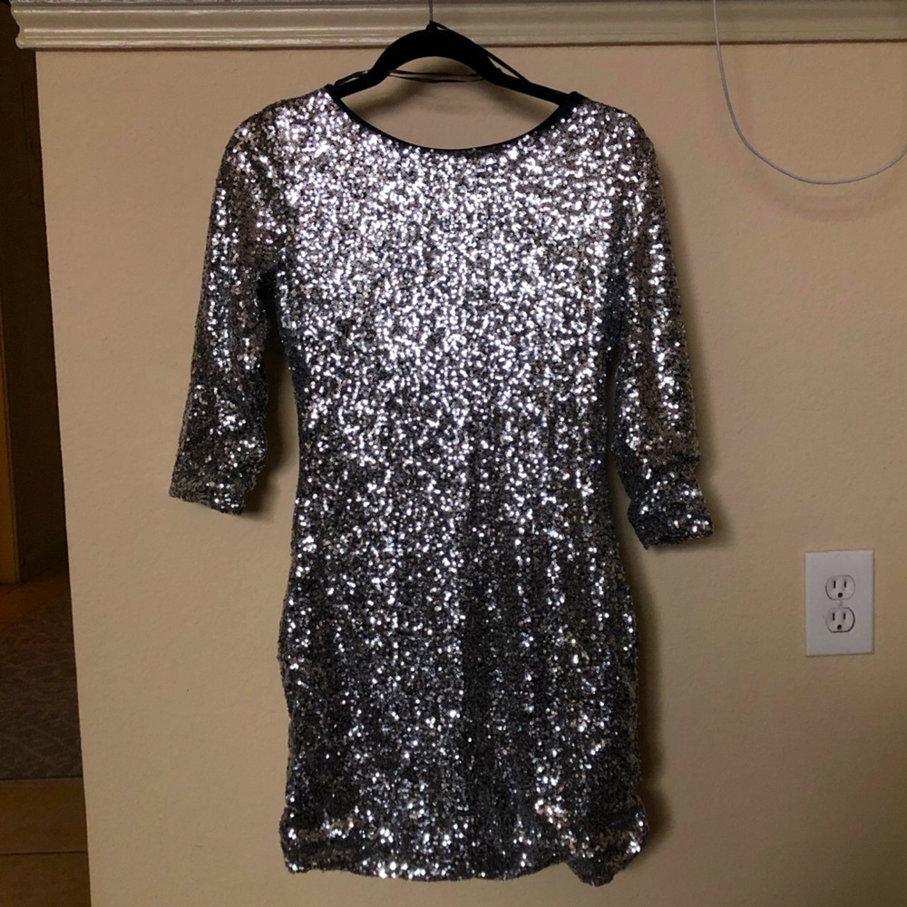 Silver Sequin Dress